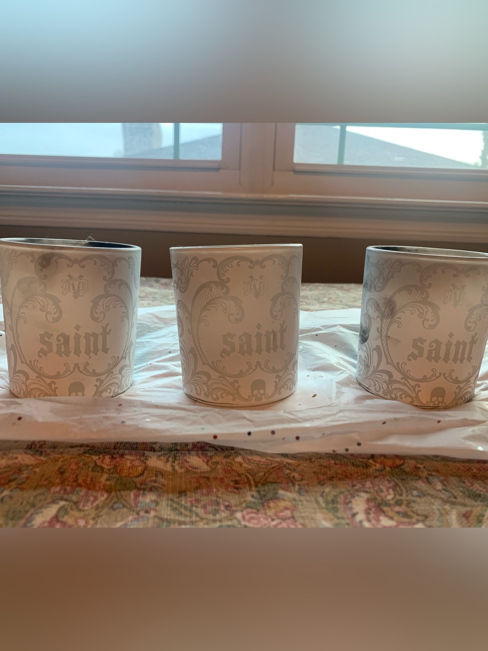 One Kat Von D White "Saint’ Candle Jar - candle already burned